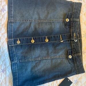 Jordache Denim Skirt with Gold Buttons